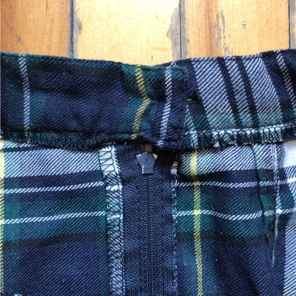 90s Y2K Pleated Green Blue Plaid Mini Kilt Skirt Punk Grunge - Picture 4 of 10
